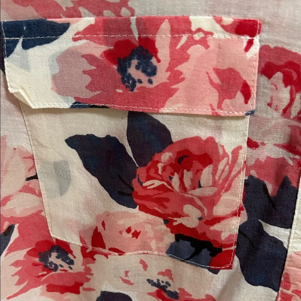 GAP Floral Button-Up Shirt - Pink and Navy - Picture 3 of 6